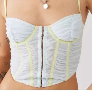 URBAN OUTFITTERS OUT FROM UNDER MODERN LOVE CORSET TOP IN LIGHT BLUE. SIZE M